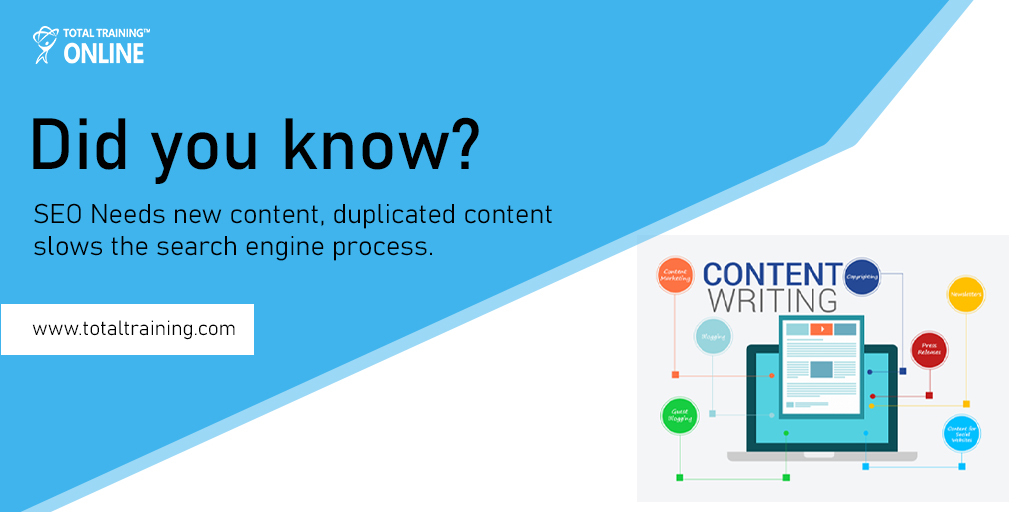 Totaltraining77's tweet photo. Duplicate #content confuses Google 😃 and forces the search engine to choose which of the identical pages 📖 it should #rank in the top results. If the original page is not chosen for the top search results, it does not matter who produced it.
.
#totaltraining #100daysofcode #seo https://t.co/rassScOhEb