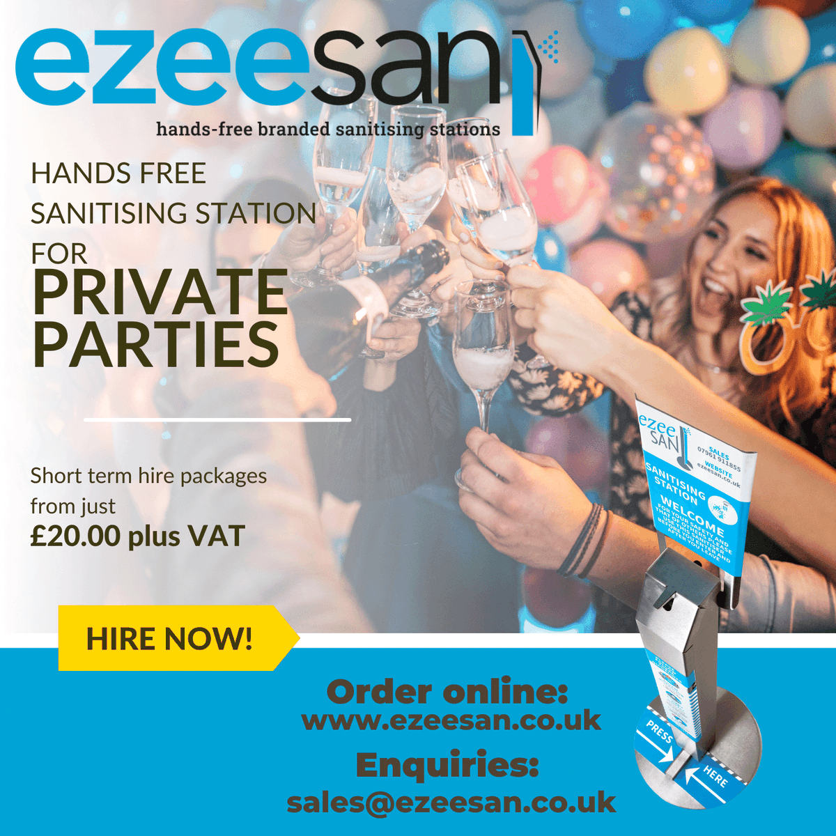Impress your guests!
Private parties made safer and much more enjoyable with peace of mind.
 #sanitisers #healthyandsafety #birthday #occassion #specialoccassion  #companyparty #events  #parties #celebration #disinfectant #covid #covid19 #ezee #ezeesan #ezeesanhandsfree
