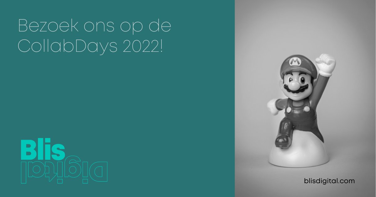 Op zaterdag 10 september zal het team van Blis aanwezig zijn op de CollabDays in Vianen! 📢 En we hebben ook weer een leuke winactie! Kom je onze stand bezoeken voor een potje Mario Bros? 

Het lijkt ons leuk je te ontmoeten! 👋

#BlisDigital #CollabDays