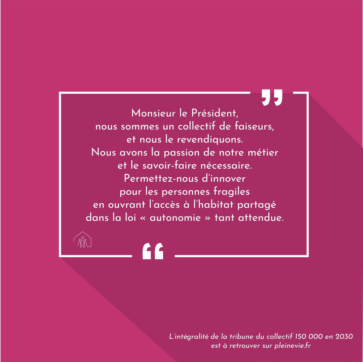 Collectif150000's tweet photo. Nous interpellons aujourd’hui le président de la république @EmmanuelMacron
 ! 

 OBJECTIF : 150 000 personnes en #HabitatPartagé en 2030 !

La Tribune de notre collectif est à lire ici : https://t.co/BDPtK8Gcnx https://t.co/OdoczUd0k0