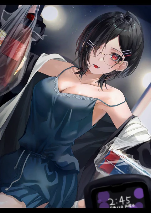 大学の出席がやばいのに、深夜に女の子がやって来て、食べて、ゲームして、飲んで、一緒に堕落する絵を描いてます 