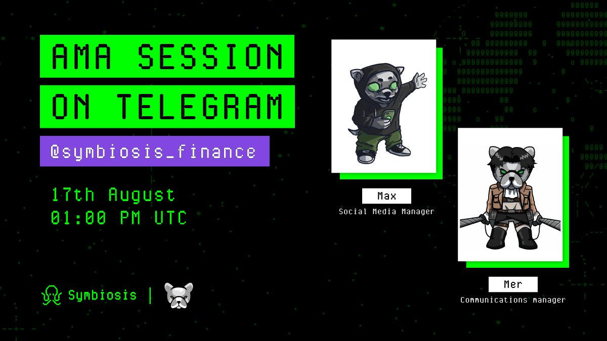 symbiosis_fi's tweet photo. Join us for a cool AMA with @BscPitbull ✨

Don't forget to be active and you will get rewarded 🤩

1.♥️&amp; RT this tweet
2. Ask a question during the AMA

Date: Aug 2nd, 1 PM (UTC)
Place: Symbiosis 👾 Community chat https://t.co/s2haoQV6gR