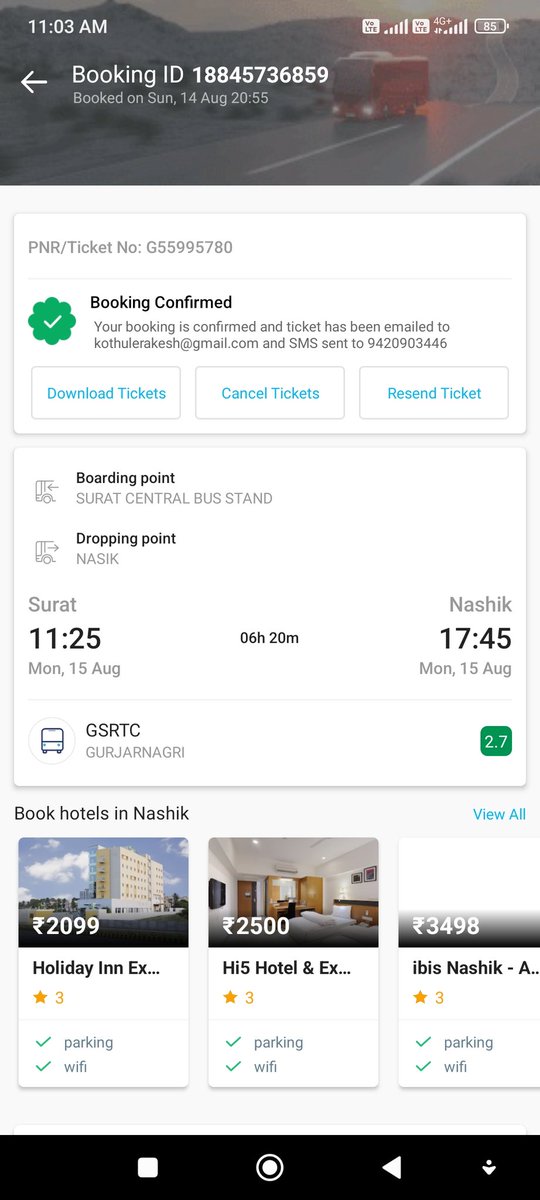 kothulerakesh's tweet photo. @Paytm  Bus cancel but Refund not received yet ...poor service centre, pls update or call me 9420903446 https://t.co/2f5BBP4SMT