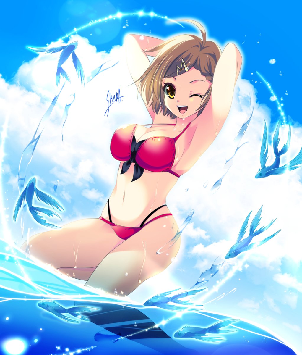 「海と魚と青空と#MEIKO #残暑お見舞い 」|しーなのイラスト