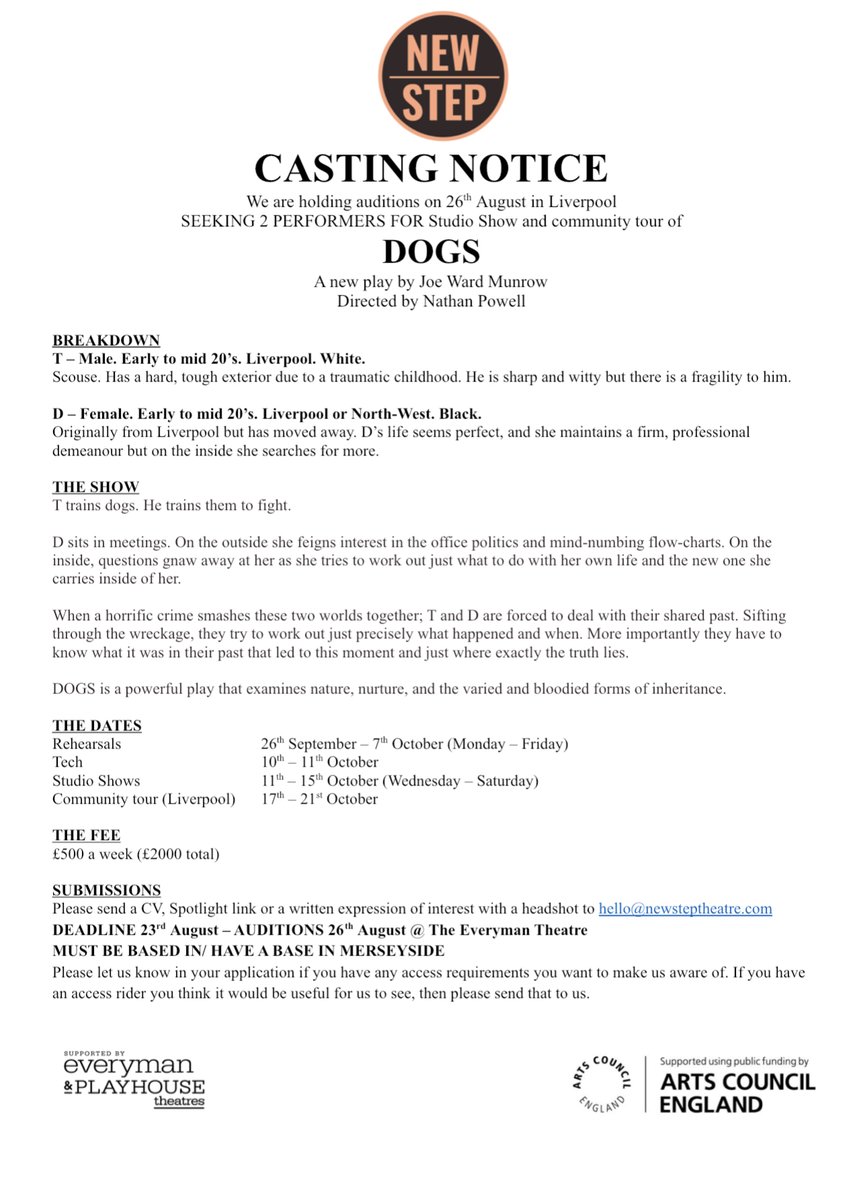 #Audition for talent based in Merseyside 👇