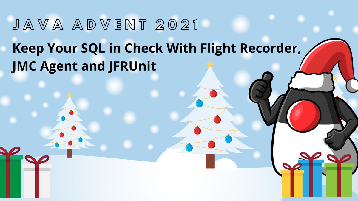 JavaAdvent's tweet photo. Know your #SQL is one of the core messages, author @gunnarmorling addresses in his #javaadvent21 article "Keep Your SQL in Check With Flight Recorder, JMC Agent and #JFRUnit".
Definitely a good read that you can still find here: https://t.co/u39Wi4D1LV #java https://t.co/ahRm985CxU