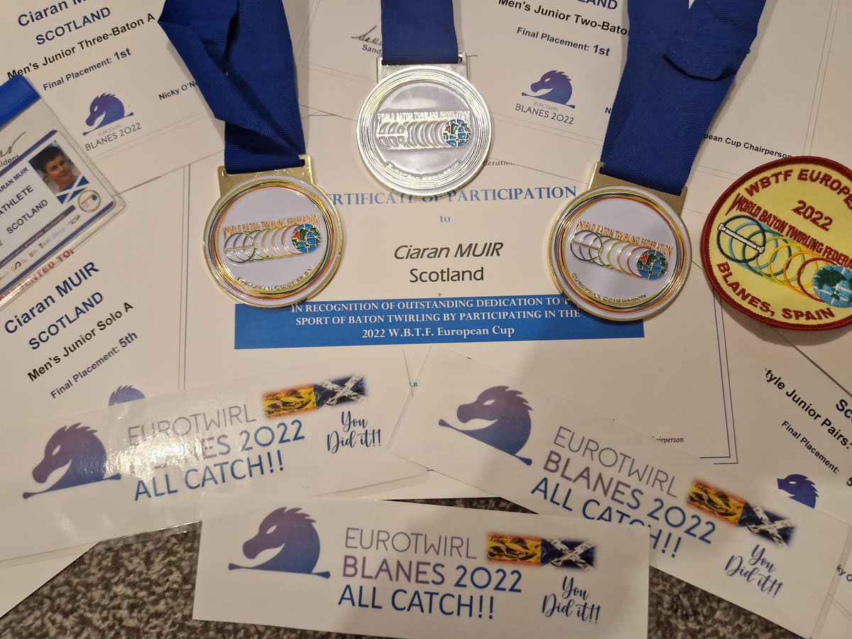 sayra78's tweet photo. @BerthaParkPE @BerthaParkHigh 
Ciaran had a successful time at the European Cup in Blanes, Spain returning with 2 golds, silver and two 5th places

#eurotwirl2022 https://t.co/r0EuNHLqvn