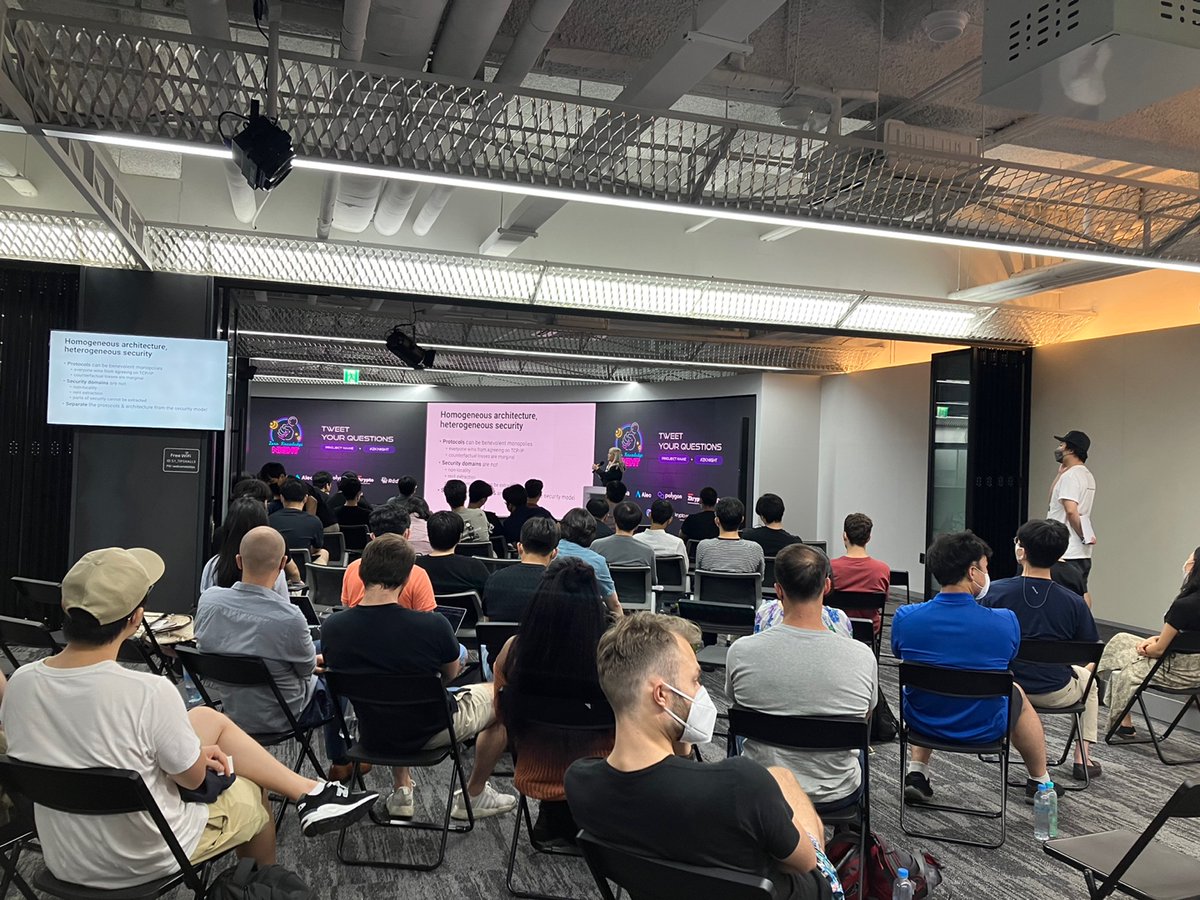 zk_seoul's tweet photo. Over 100 members participated at #ZKNight👏

If you're curious about how @AleoHQ @anomanetwork @0xPolygon @radius_xyz utilizes zkp and why #zkp is essential for the future of Web3, check out our YouTube (in thread👇) https://t.co/svEtGETkd3