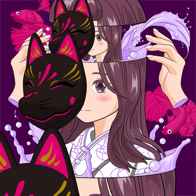 今の季節にぴったりなキャラを作りました!たまたま見つけたタグに乗った事がこのキャラの誕生秘話ですwこちらもいつか販売します!#NFT縁日 #KMC #KawaiiMetaCollage 