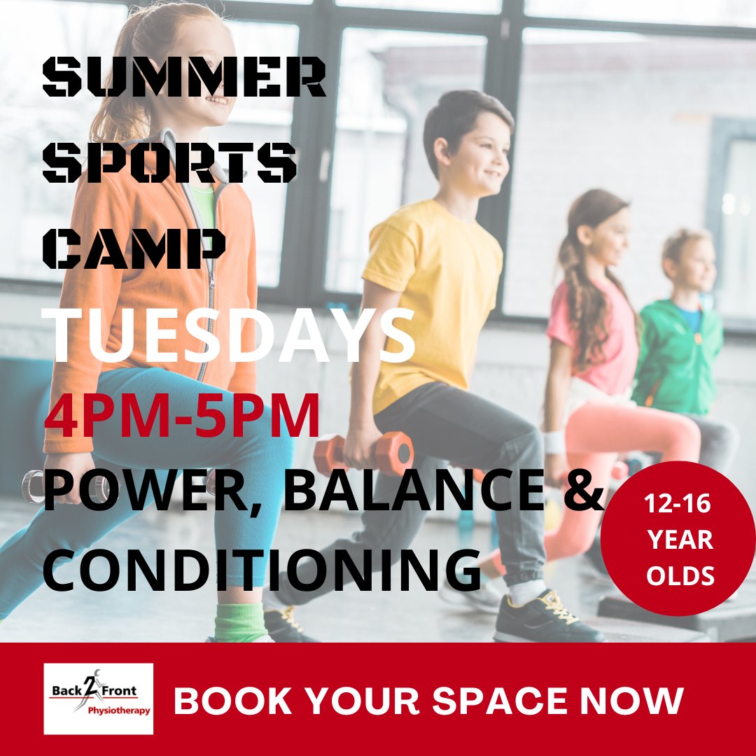 💪 Today at 4pm - Power, Balance &amp; Conditioning
💪 Spaces available in today's pre season session
💪 Open to boys and girls, aged 12-16 years old
💪 Book online, message or call the Clinic
back2frontphysio.com/summersportsca…