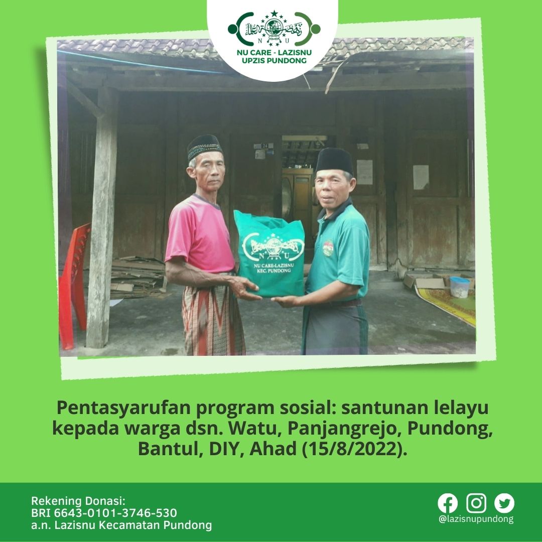 lazisnupundong's tweet photo. Pentasyarufan program sosial: santunan lelayu kepada warga dsn. Watu, Panjangrejo, Pundong, Bantul, DIY, Ahad (15/8/2022).
#lazisnupundong #ProgramSosial #nupundong #santunanlelayu #berkahkoin #NUKoin #panjangrejo #pundong #bantul https://t.co/LZCxq0FnP6