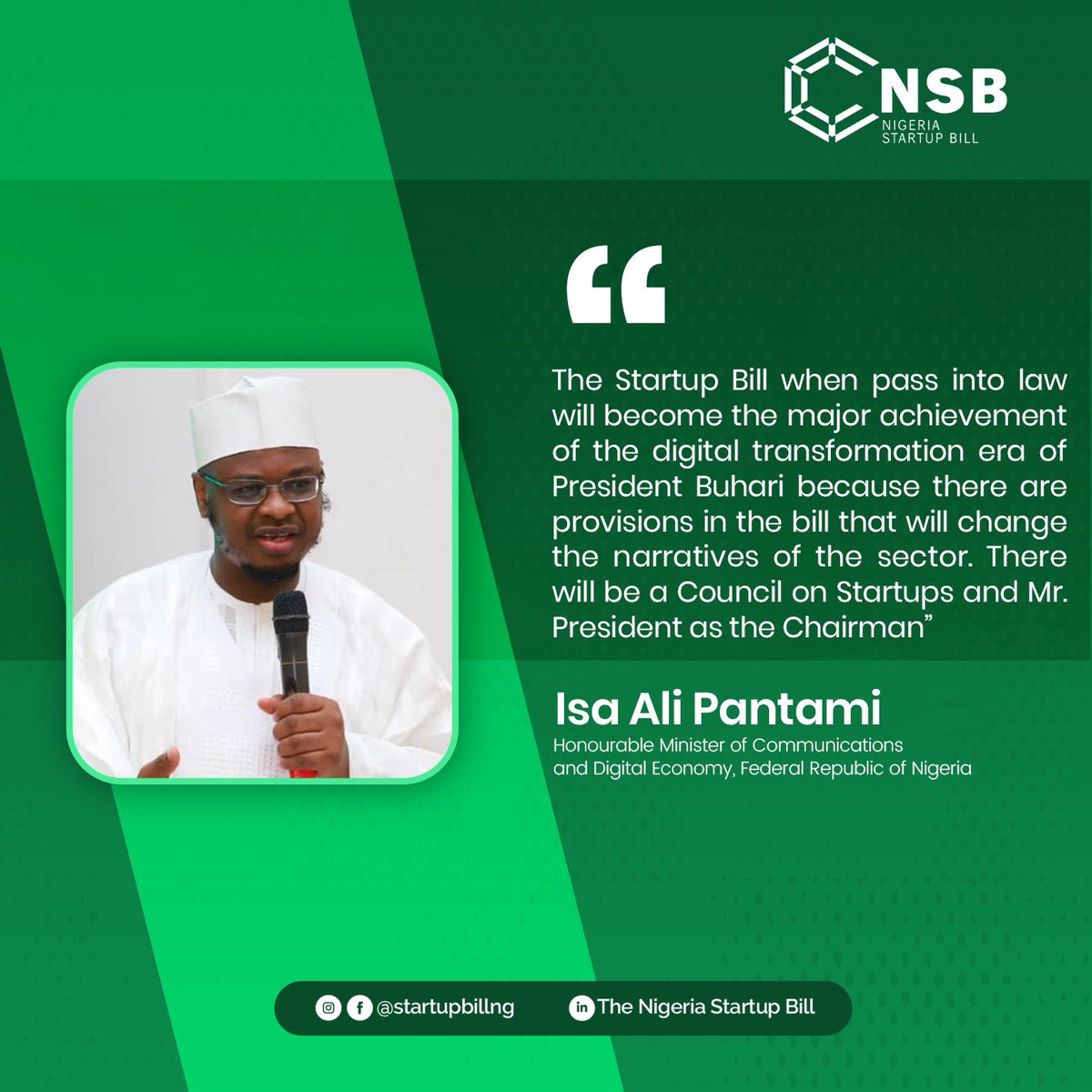 StartupActNg's tweet photo. @ProfIsaPantami believes that when the bill is passed into law, it would be a major achievement in the President era.
He also believes that it would change the narratives we have of the sector.
#actfortheyouths #Nigeriastartupbill #makinglawswork https://t.co/9oBa64t9bg