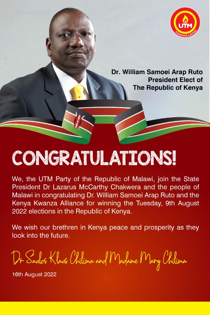 mynassah's tweet photo. In Malawi, the party of vice president Saulosi Chilima--who has fallen out with President Lazarus Chakwera--is excited by Ruto's victory in Kenya.

Perhaps it sees a parallel... https://t.co/PGdDvhJOcF