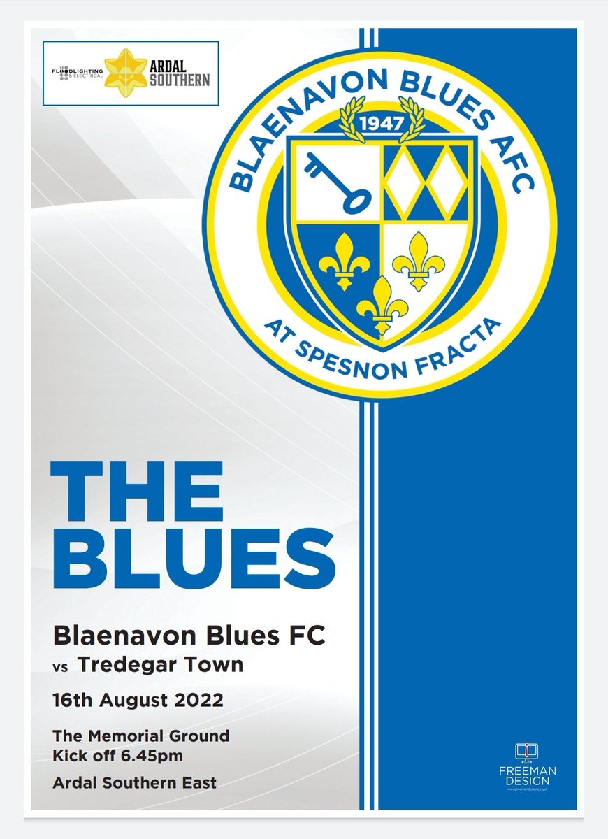 blaenavonblues's tweet photo. This evening we welcome @TredegarTownFC to the Memorial ground for an Ardal Southern East league game!

Kick Off 6.45pm

Gates and clubhouse open from 5.45pm 

Entry
Adults £4
OAPs £3
U16s Free
Match programmes £1 
Pin badges £3.50 
Available on the gate! 

#Blues https://t.co/v6RMFRES1J