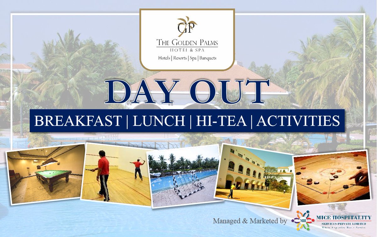 _GoldenPalms's tweet photo. Need a quick break but don’t want to go far? The Golden Palms Hotel &amp; Spa has some amazing day out packages for a quick and refreshing break with your family or friends…For more details and reservations please contact +91 96868 60137 / 99000 12258 https://t.co/pA3KX1JVaN
