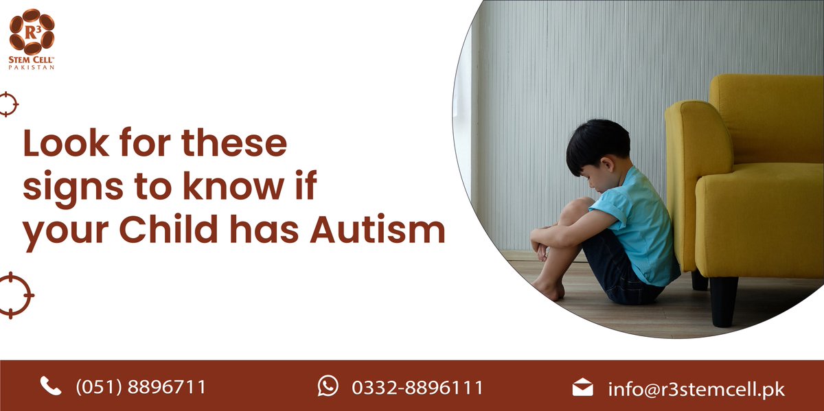 R3StemCellPK's tweet photo. Signs of autism in young children include:

-not responding to their name
-avoiding eye contact
-not smiling when you smile at them

Email: info@r3stemcell.pk

#autism #asd #adhd #autistic #autismspectrum #R3StemCellPakistan #aspergers #downsyndrome #StemCellInjections https://t.co/MmvZ4iKvjP