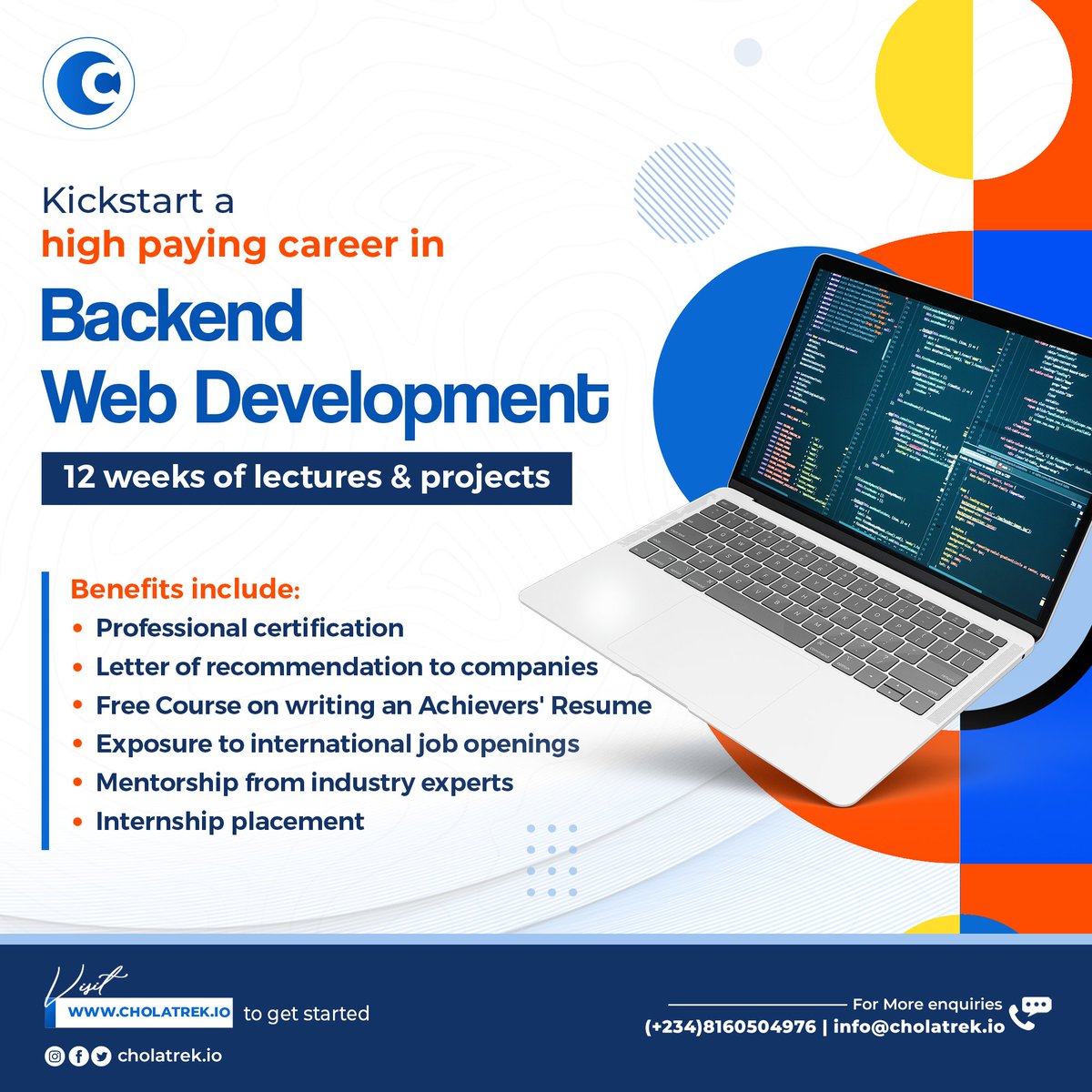 Cholatrek_tech's tweet photo. Every NEW day gives you a second chance for a NEW opportunity.

Here is another beautiful day, presenting itself with another chance for you to jump on a NEW and RARE opportunity. 

Utilize it. 

What's your desired tech skill? 
Leave a comment to get onboarded.
#100DaysOfCode https://t.co/BfLu9sni46