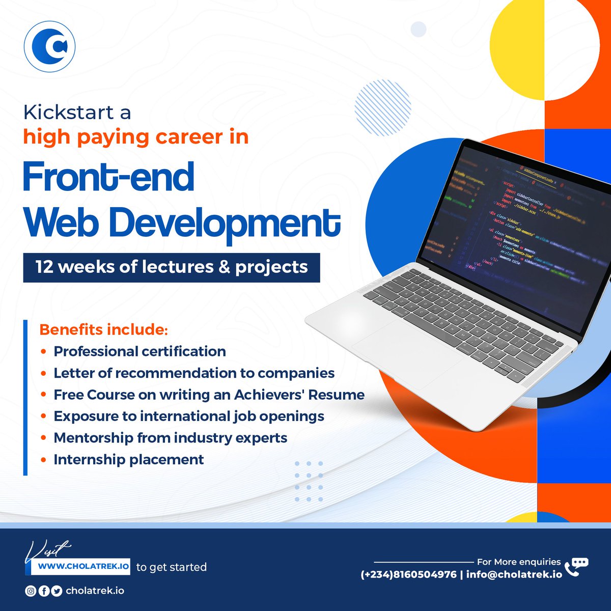 Cholatrek_tech's tweet photo. Every NEW day gives you a second chance for a NEW opportunity.

Here is another beautiful day, presenting itself with another chance for you to jump on a NEW and RARE opportunity. 

Utilize it. 

What's your desired tech skill? 
Leave a comment to get onboarded.
#100DaysOfCode https://t.co/BfLu9sni46