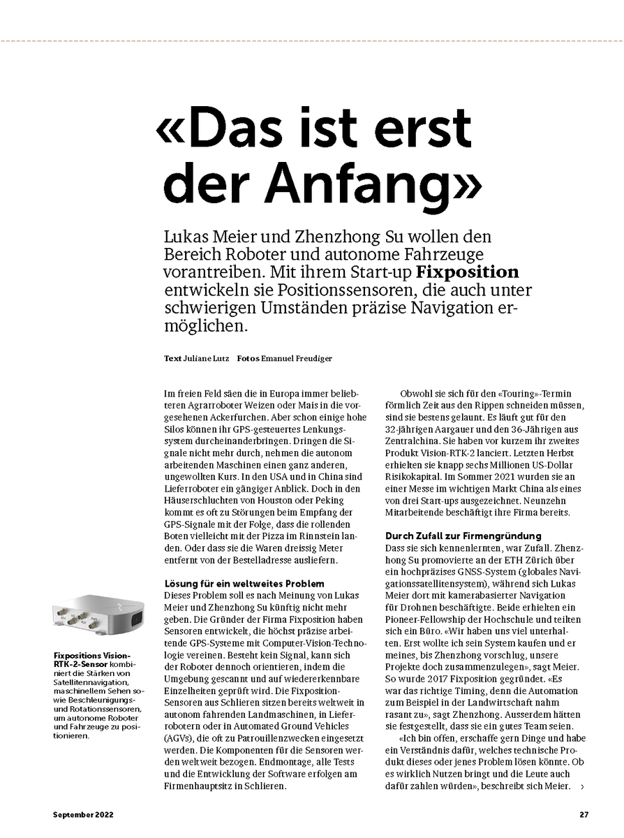 FixpositionAG's tweet photo. While you are enjoying your #summer holiday, we have an inspiring story about our founders and their #startup for you to read. Happy road-tripping!

More about Fixposition: https://t.co/k9fh03Zx7d

#innovation #Switzerland #hiring https://t.co/X1avBRxpWp