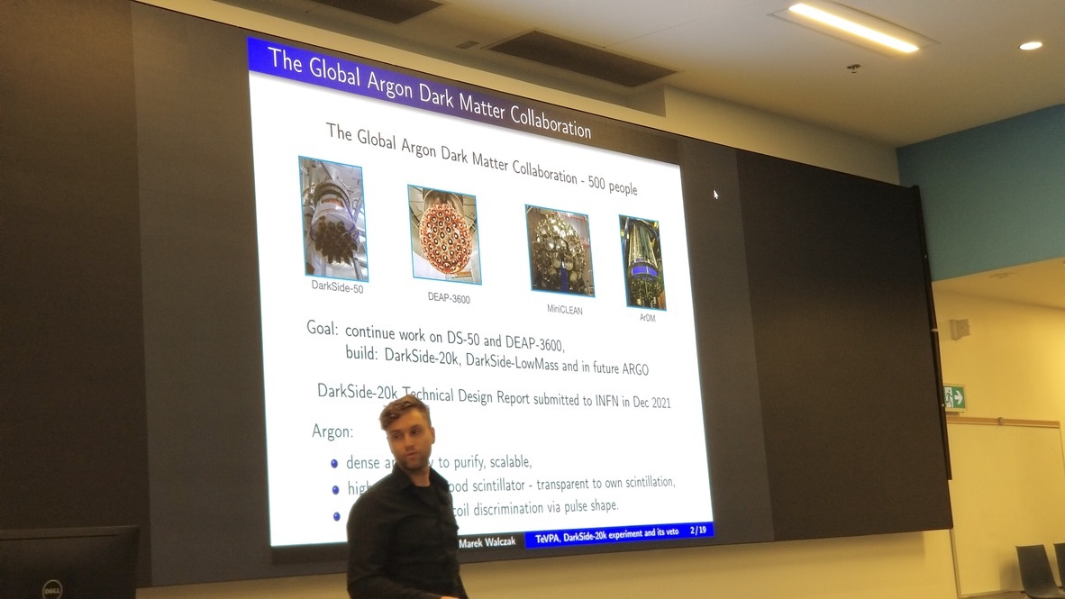 DarkWave_H2020's tweet photo. August 8-12, 2022 #TeVPA 2022 was held at Queen's University in Kingston, Canada. Dr Marek Walczak (AstroCeNT/NCAC) presented his talk devoted to #DarkSide20k experiment. His travel was funded by DarkWave project. https://t.co/KmNVF9RRp6