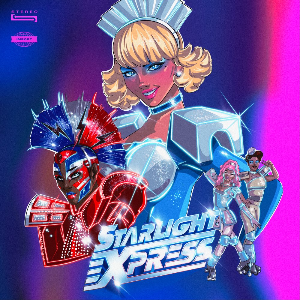 Our Starlight Express vinyl sleeve has been designed by Ravnita Rayet 🌟 As you can see, her work is inspired by modern anime &amp; pop culture. Through digital illustration she is focused on creating bold and colourful work 🤜 If you're at #tlcc2022 you can come and get your own!