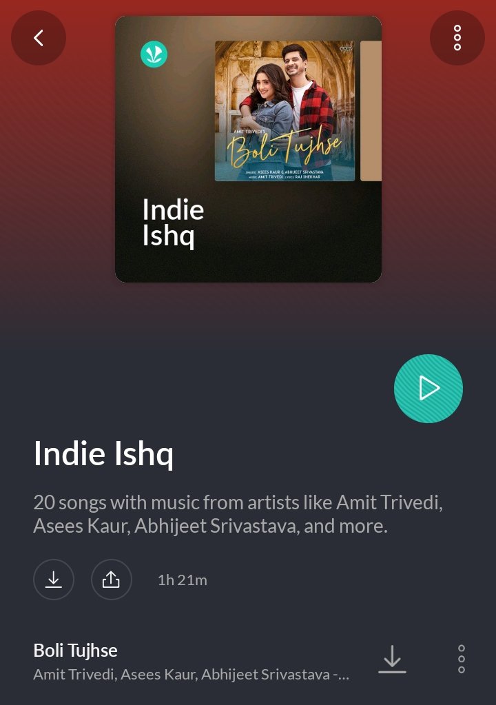 BoliTujhse Is Top On Indie Ishq Category In Jio Saavn 🥳😍
#ShivangiJoshi #TahirrajBhasin #AseesKaur #AmitTrivedi 
#Shivangians #BoliTujhse