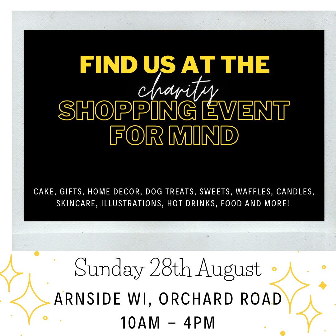 Arnside_House's tweet photo. We’ll be at Arnside WI on Orchard Road on 28th August to take part in the Mind market. 
Over 20 small business stalls and a huge raffle with so many prizes to be won.
Pop the date in your diary 💙

#cumbria #arnside #mindmarket #arnsidecharityevent #arnsidecharitymarket #la5 https://t.co/UfNW7wzTdQ