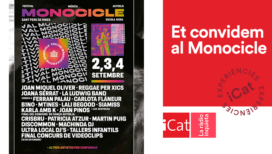 ✔️El <a href="/monocicle_ribes/">Monocicle: Festival música autor/a 5-8 juny 2025</a> de Sant Pere de Ribes t'espera al setembre: abonament doble + experiència gastronòmica. 2, 3 i 4 de setembre aixeca el teló amb artistes com <a href="/JoanmiOliver/">Joan Miquel Oliver</a>, <a href="/JoanaSerrat/">Joana Serrat</a>, <a href="/carlotaflaneur/">Carlota Flâneur</a>, <a href="/LaLudwigBand/">La Ludwig Band</a>. #ExperiènciaiCat

ccma.cat/catradio/icat/…