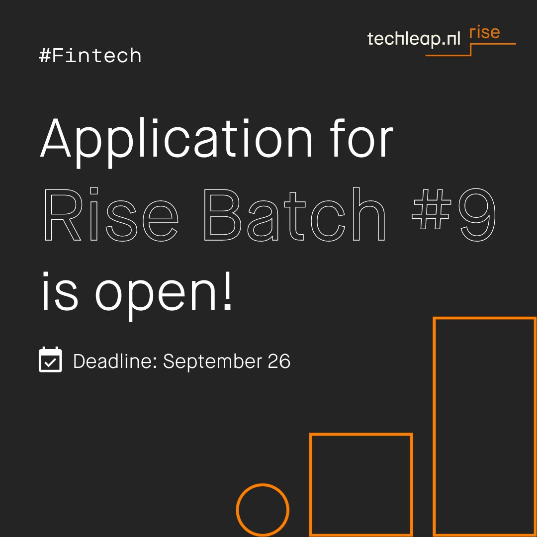 SiliconCanals's tweet photo. Applications for @Techleapnlβs BATCH #9 of RISE PROGRAMME - #FINTECH EDITION are now open!
Hereβs what you will get from the #TechleapRise scaling programme: https://t.co/3q8jKuCIAs
Apply here: https://t.co/2fZE4697H7 https://t.co/txgD8YjsnI