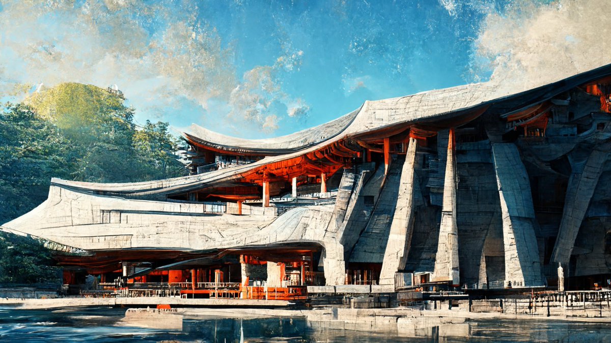 「ザハとガウディの巨匠二人に日本の寺をデザインしてくださいと無茶振りしたやつ上がザ」|Yota Tasaki/田崎陽太🇷🇴のイラスト