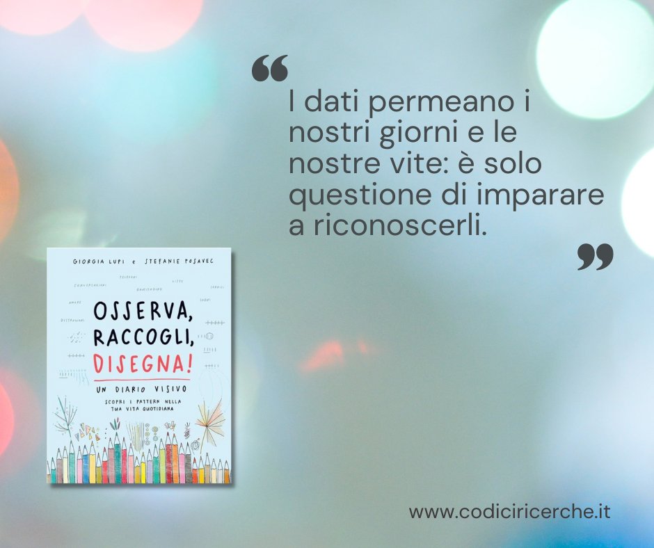 “Una sfida individuale che ci mostra come narrazione autobiografica, dati e creatività siano più vicini di quanto si possa pensare”. Cecilia consiglia Osserva, raccogli, disegna! di Giorgia Lupi e Stefanie Posavec, <a href="/CorrainiEd/">Corraini Edizioni</a> (2018)