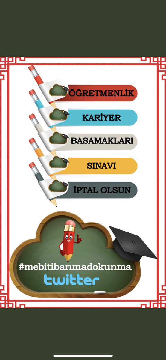 Öğretmen,uzman öğretmen,baş öğretmen hepsi aynı işi yapacak.Neden farklı maaş?Neden farklı unvan.Ayrıştırma istemiyoruz. #mebitibarımadokunma