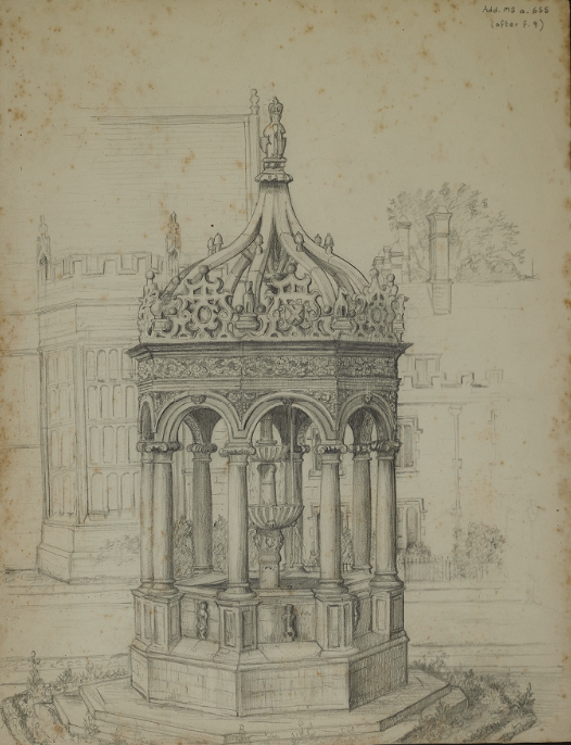 TrinCollLibCam's tweet photo. One of our Library Assistants recently digitised Richard Appleton's photograph album, and it's full of treasures - including this sketch of the Great Court fountain, made between 14th-16th August 1888! The album is available here: https://t.co/n0N8QNSGmG #WrenDigitalLibrary https://t.co/E95SsTHaGU