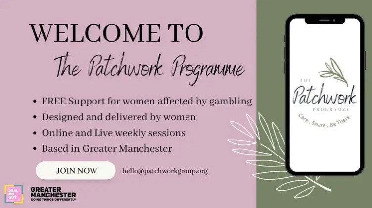 RochdaleCouncil's tweet photo. We are thinking differently about gambling and its impact on our residents. Working with partners across Greater Manchester we will raise awareness of gambling related harms and provide support to our residents. For more info  email hello@patchworkgroup.org   @thepatchworkprog https://t.co/nvvIBFarPI