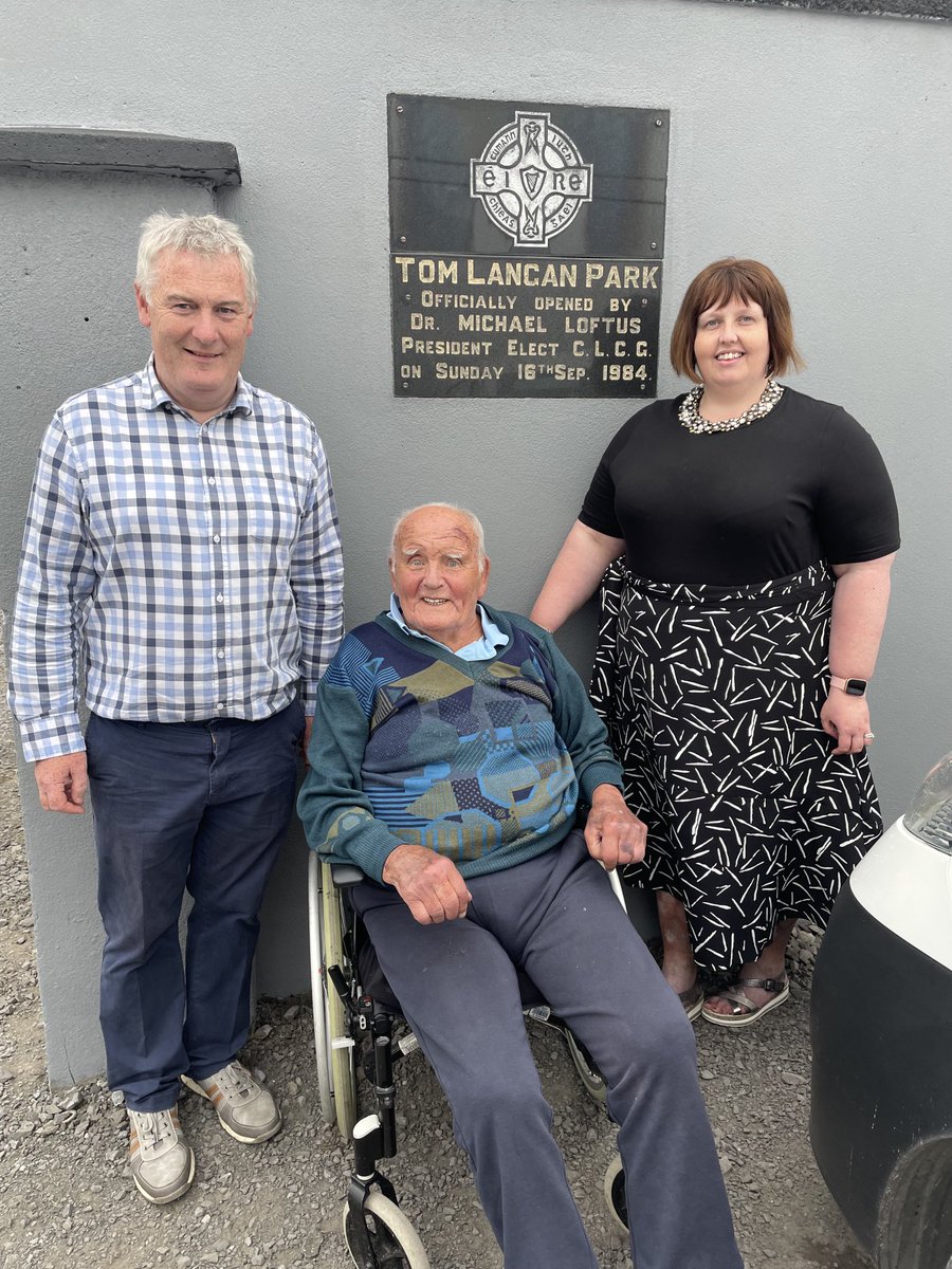MickLoftus1's tweet photo. At 93 years my father Dr Mickey love of GAA has no bounds, 38 years after he opened the Tom Langan Park in Ballycastle he attended the opening of the new Clubhouse on Sunday, Eilish Ormsby Chairperson, Vincent Tomás  Secretary, https://t.co/MBxfSPjmUL