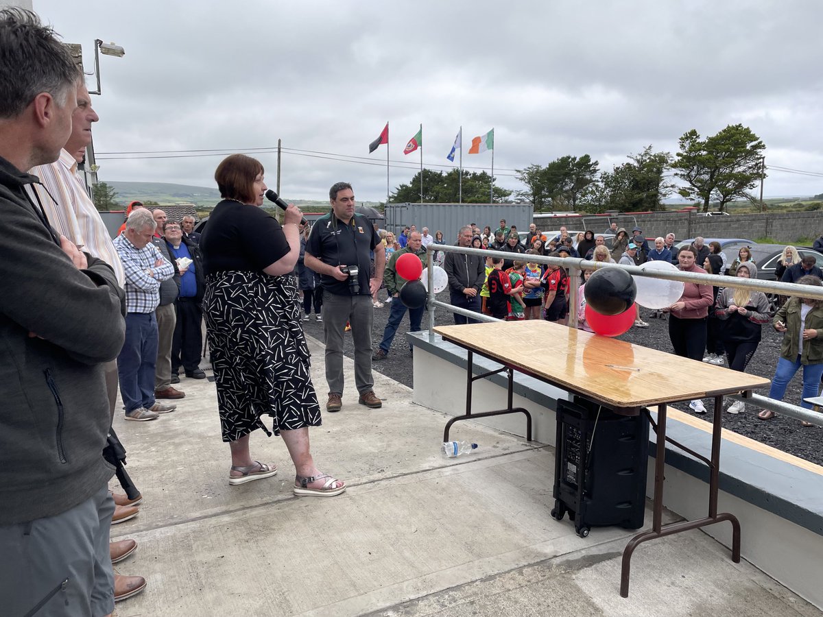MickLoftus1's tweet photo. At 93 years my father Dr Mickey love of GAA has no bounds, 38 years after he opened the Tom Langan Park in Ballycastle he attended the opening of the new Clubhouse on Sunday, Eilish Ormsby Chairperson, Vincent Tomás  Secretary, https://t.co/MBxfSPjmUL
