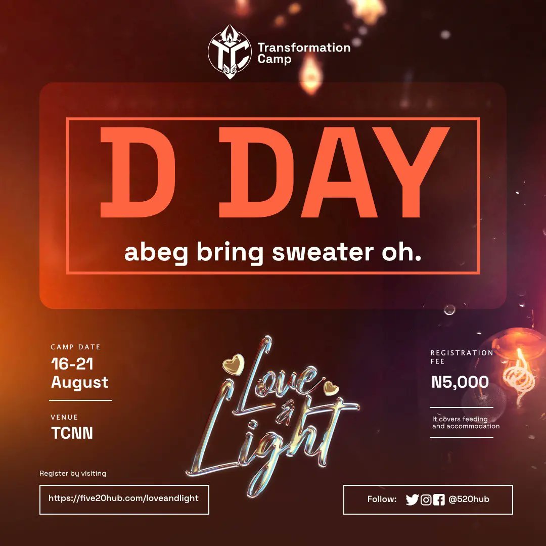 520hub's tweet photo. It's D Day at Transformation Camp... Admission begins at noon. https://t.co/U5mFWLfdbw