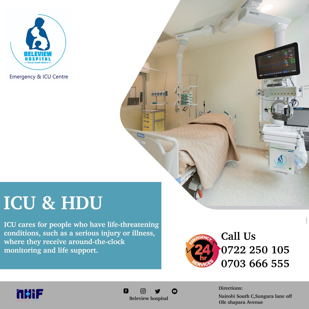 BeleviewH's tweet photo. Beleview Hospital Offers the world class ICU & HDU Services ,we are open 24 hours daily visit us today ! #beleviewhospital #ICU #iCUbed https://t.co/rOKbaPw9r6 #Nairobi https://t.co/rxYF4D3UC7