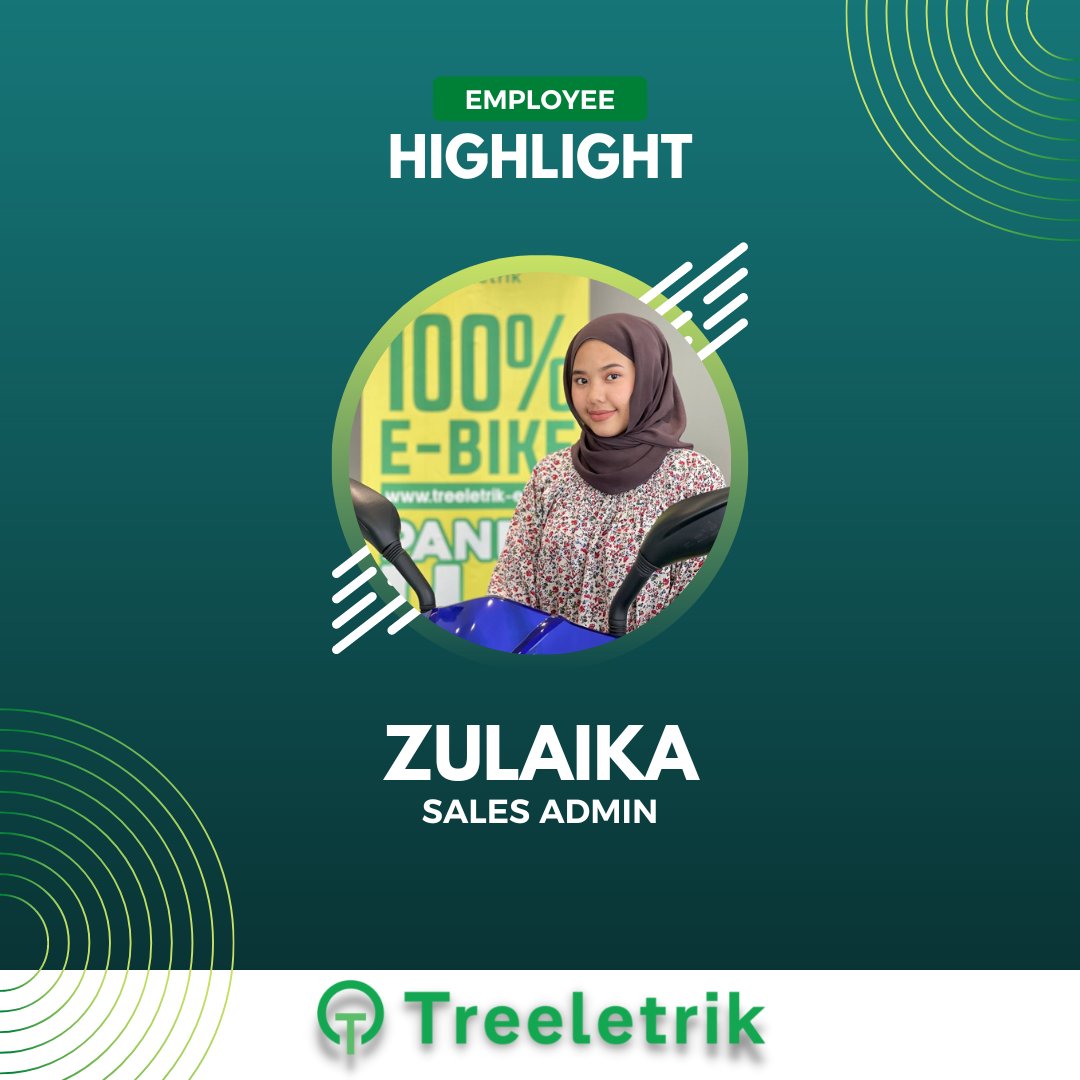 Treeletrik_EV's tweet photo. 𝗛𝗮𝗽𝗽𝘆 𝗧𝘂𝗲𝘀𝗱𝗮𝘆 𝗘𝘃𝗲𝗿𝘆𝗼𝗻𝗲! 🥳
We are starting this week with an employee highlight - everyone, meet Zulaika! 

Zulaika is one of our Sales Admin in our new office and showroom in Petaling Jaya.

-Thread- https://t.co/A0c7maxGzg