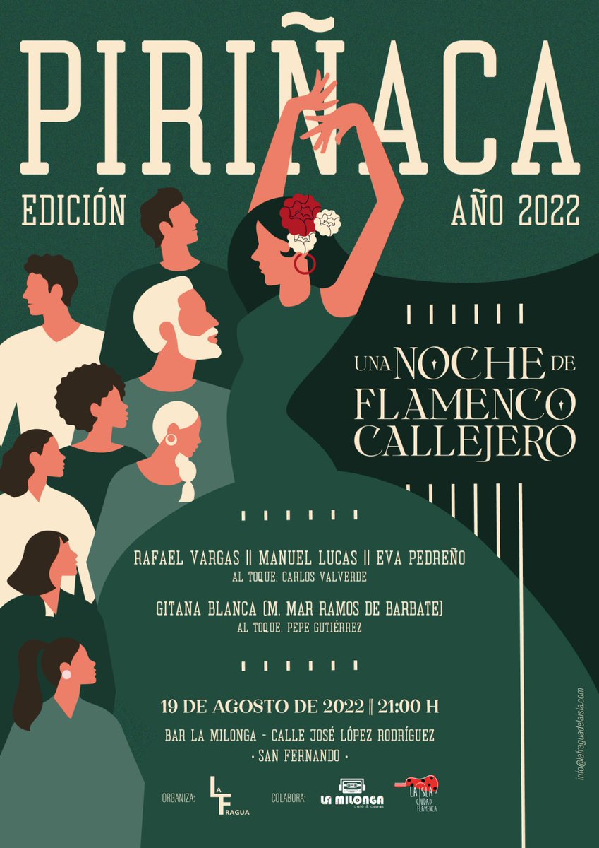Sfdoturismo's tweet photo. Mañana La Milonga celebra su Piriñaca, una noche de flamenco callejero con grandes artistas 😃👏

#sanfernando #turismosanfernando https://t.co/sfuCgE1bwd