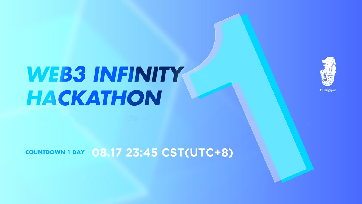 force_ipfs's tweet photo. Last call for #Web3InfinityHackathon! 🏕️
Over $105,000 in prizes, additional grants from sponsors, and FIL-Singapore Summit Perks are just for you and your team!🥳🥳
Make sure you have uploaded all that needs to be submitted! @Filecoin @FilFoundation @fluence_project https://t.co/FlWmQPmZlo