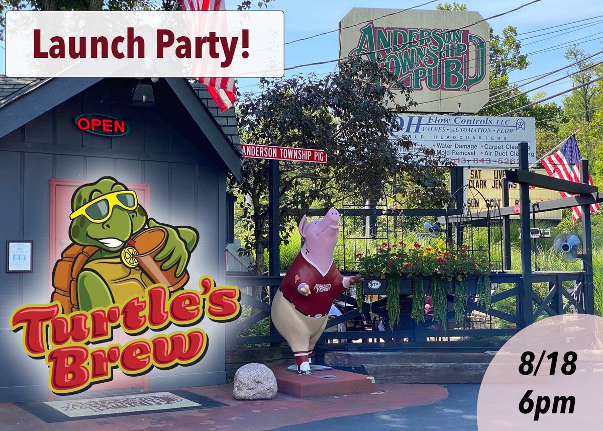 TurtlesBrew's tweet photo. Just two days! Join us to kick off @TurtlesBrew with Anderson Township Pub!
6694 Clough Pike
Cincinnati, OH 45244
RSVP here:
https://t.co/37j6dauwxJ
#shellofadrink #localbar #OH01 #launchparty https://t.co/XMcllS4fdr