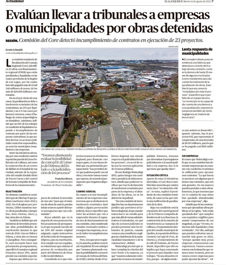 vecinoreyes's tweet photo. #Fiscalización Los consejeros regionales tenemos responsabilidad en velar x buen uso de los recursos públicos, buscar responsabilidades cuando amerita y a mi juicio, perseguirlas, incluso judicialmente; por ello conformamos esta Com. obras paralizadas en #LosLagos @ellanquihuecl https://t.co/tYqXBR9qg9
