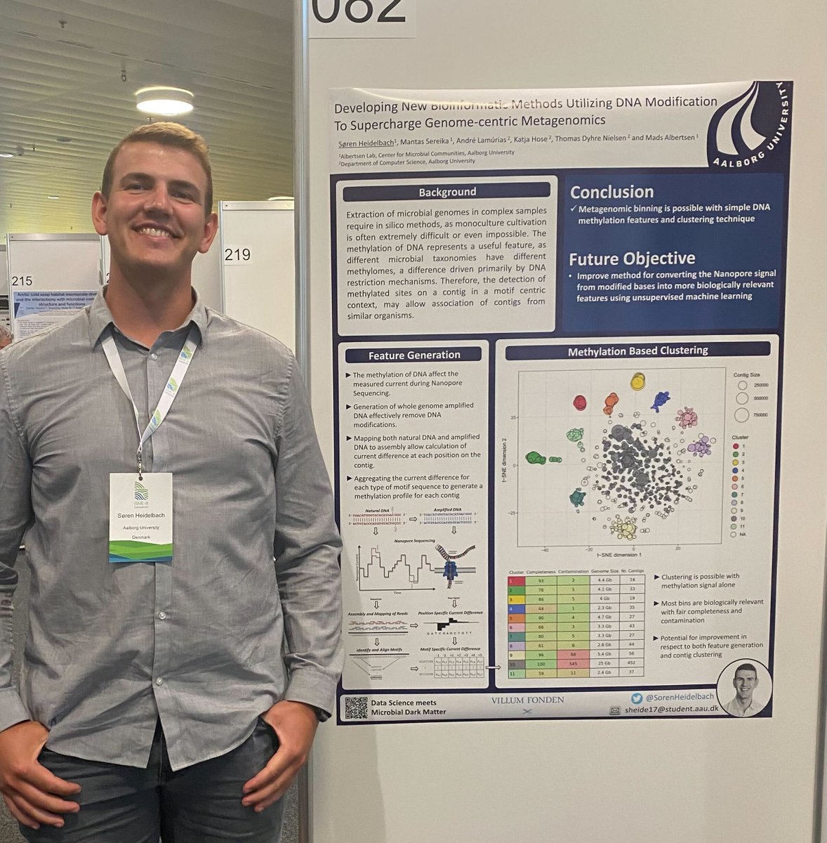 MadsAlbertsen85's tweet photo. How do we supercharge MAG recovery in metagenomics? We think the next frontier is hidden in utilizing the modification signal in @nanopore sequencing! Come and discuss the nitty gritty details with Søren #ISME18 poster 082. also ... 1/2 https://t.co/VMHey0ivzk