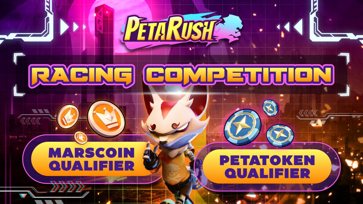 PetaRush's tweet photo. Maximize your racing potential with #PetaRush Racing Competitions! ✨
Introducing #Marscoin Qualifier & #PetaToken Qualifier to test your skills in epic proportion🏁
Rev up your accessories & wait for our green light!🟢 https://t.co/N1XwzjUGTH