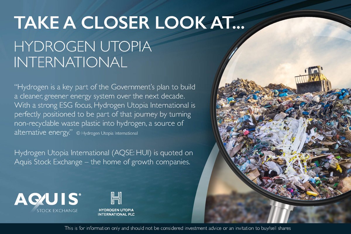 Take a Closer Look At… <a href="/HydrogenUtopia/">Hydrogen Utopia International PLC</a>, the pioneering European start-up turning non-recyclable waste plastic into carbon-free fuels.