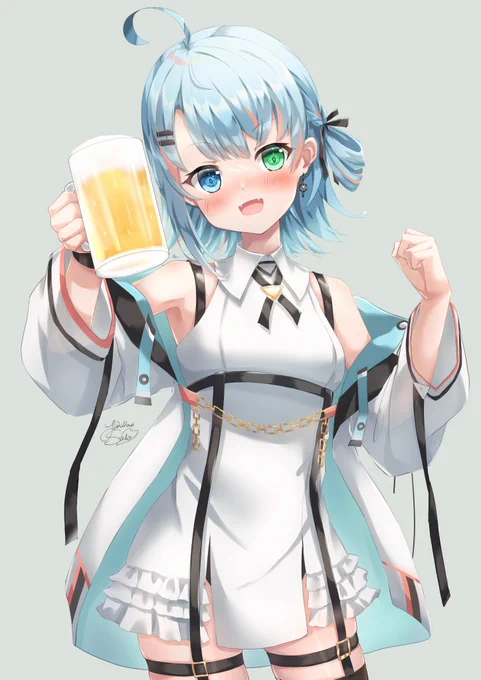 skebで湖国衣子さん描かせていただきました!#湖子あーとリプ欄に透過データ置いています 