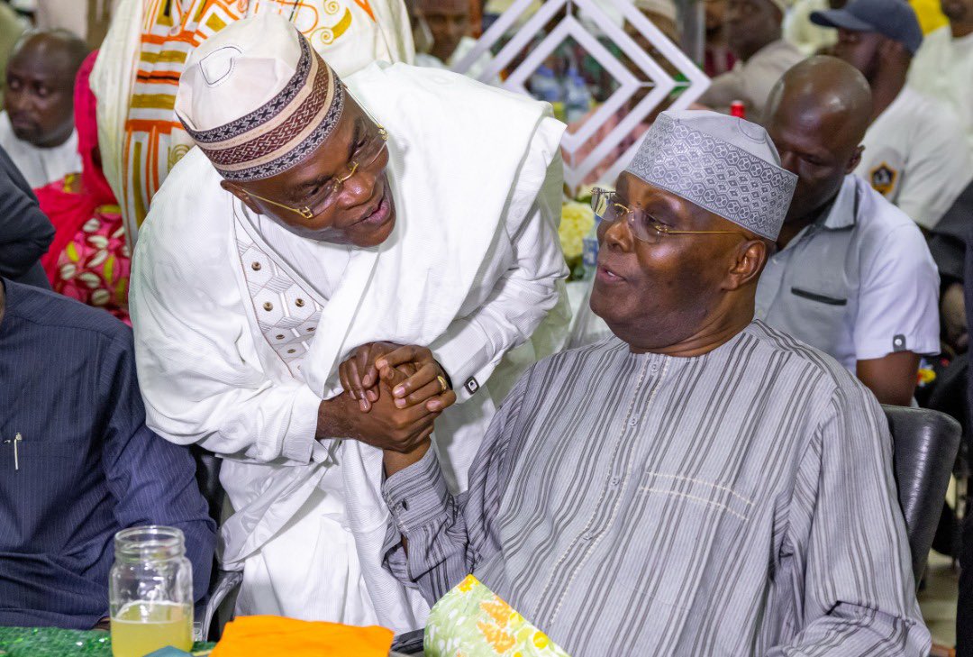 atiku's tweet photo. Yesterday felt like an actual highlight reel, from the immense love and reception on my arrival, to receiving thousands of defectors over to the @OfficialPDPNig at Ribadu Square and then the dinner in my honour, amongst others. https://t.co/kpwsK3LV2E