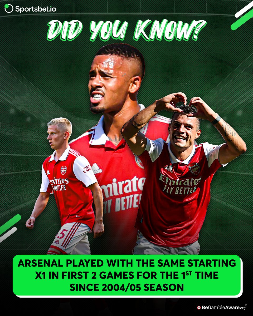 Sportsbetio's tweet image. And they won their first two games in that season as well 🤩

Should they go on with the same squad in their 3rd game? 

@Arsenal #Gunners #Arsenal #Trivia #DidYouKnow