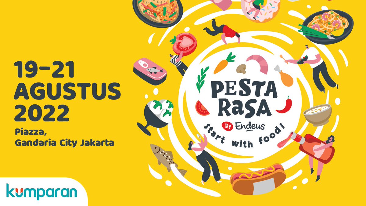 kumparan's tweet photo. Ramaikan dan nikmati berbagai tenant makanan Endeus dari para KOL, Talkshow Inspiratif dan pastinya Cooking Demo dari Chef & Food Personalities favorit kamu!
PESTA RASA by ENDEUS
19 - 21 Agustus 2022
Piazza - Gandaria City, Jakarta Selatan
#Endeus #PestaRasa #PestaRasa2022 https://t.co/PD2fwWikYe